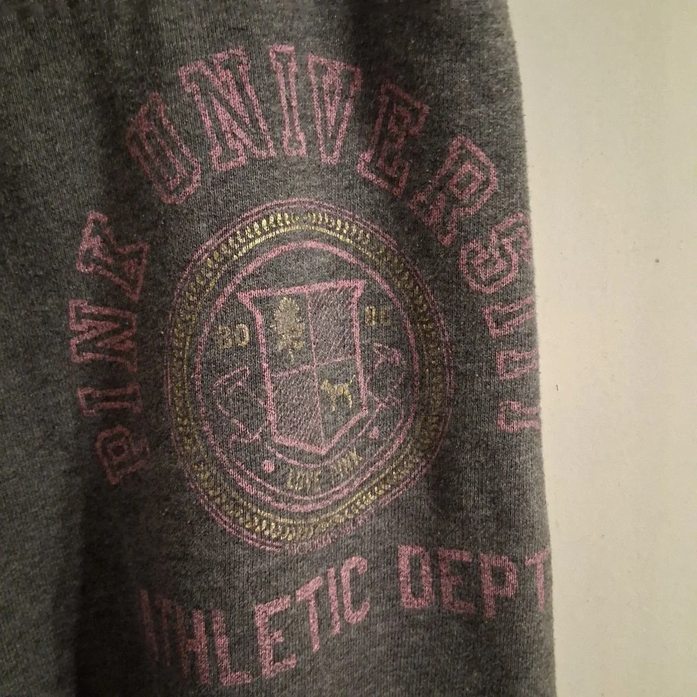 True Vintage Y2K PINK Victoria's Secret Joggers Sweatpants M Spellout EUC - Picture 3 of 6